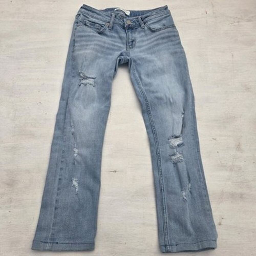 BKE Stella Jeans Womens 25 Low Rise Slim Fit Distressed Whiskers